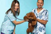 Bloomin' Aussies -Aqua –  Women's Printed Scrub Top