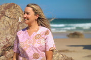 Seaside Healing by Daisy in Dots - Blush - Women's Printed Scrub Top
